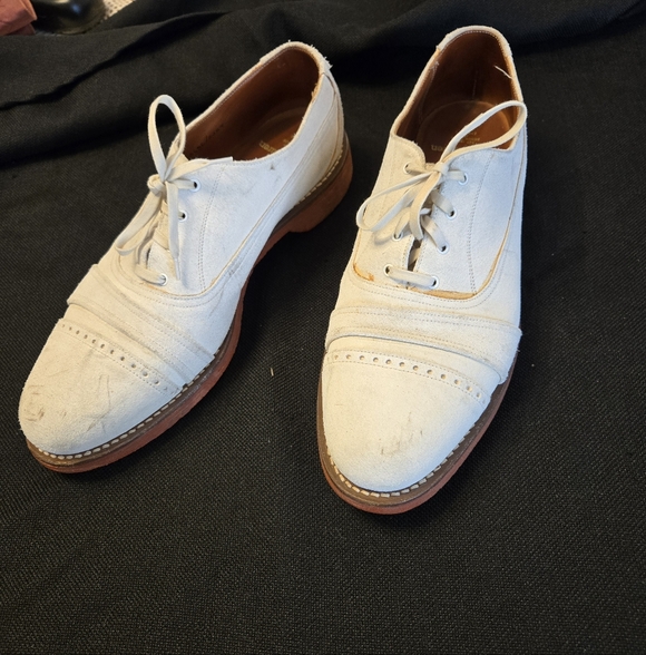 Ralph Lauren Men's White Suede Oxfords - Picture 3 of 13